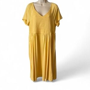 Torrid Yellow Smocked Mini Skater Dress